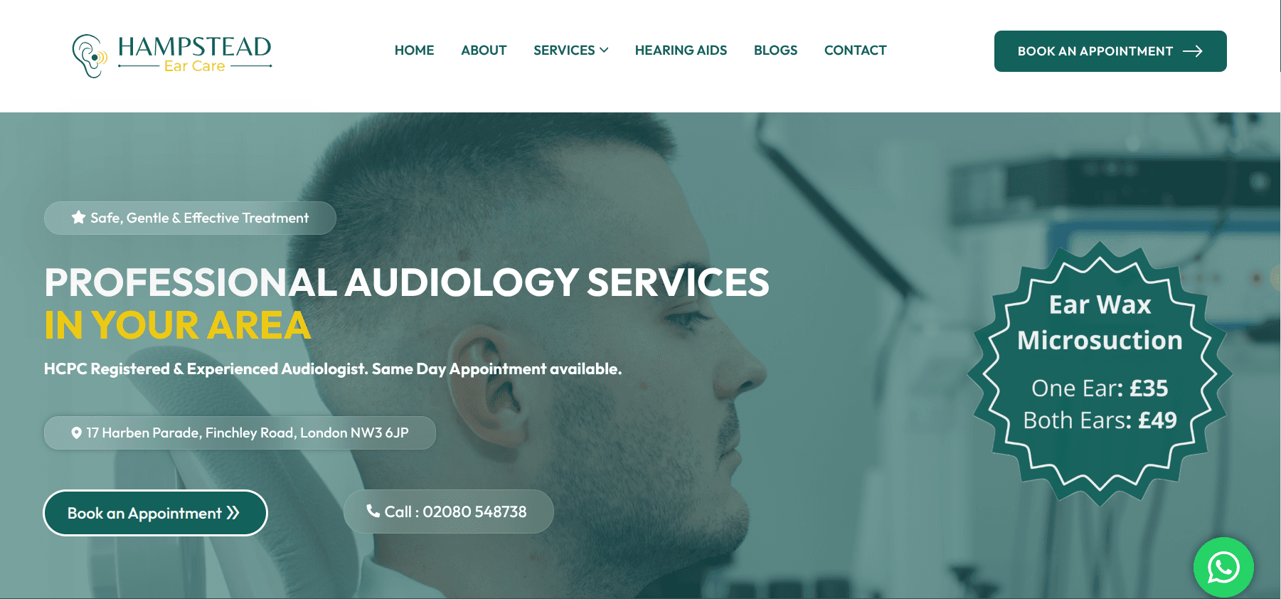 Hampstead Ear Care partner creative